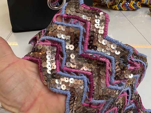 Bredt paillet bånd som foto - hele pakken, ca 8 meter