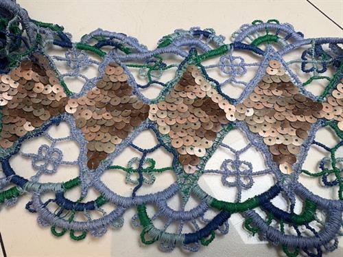 Bredt paillet bånd som foto - hele pakken, ca 8 meter