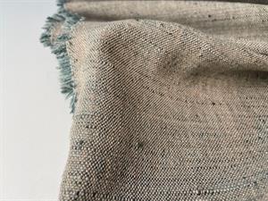 Gardinstof - hør/råsilke look i støvet silverblue