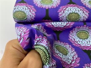 Patchwork stof - flower art purple