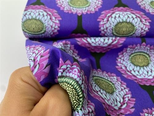 Patchwork stof - flower art purple