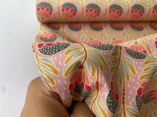 Patchwork stof - flowers and leaves mix