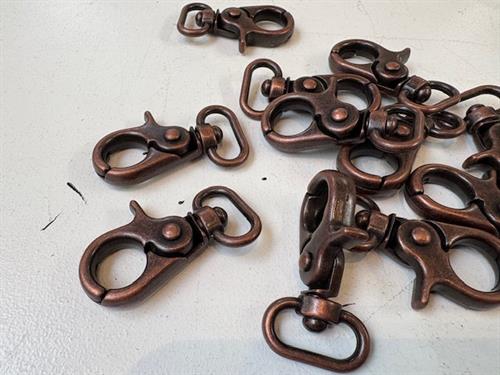 Karabinhage - bronze, til 15 mm bånd 