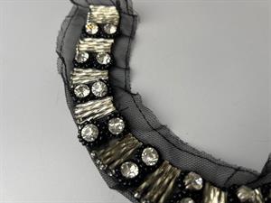 Besætning - sort med sten, metal og bling 