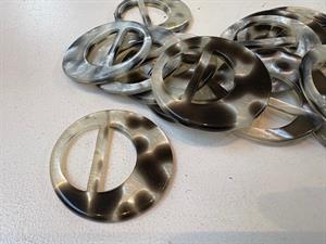 Spænde - rund og sølv leopard look