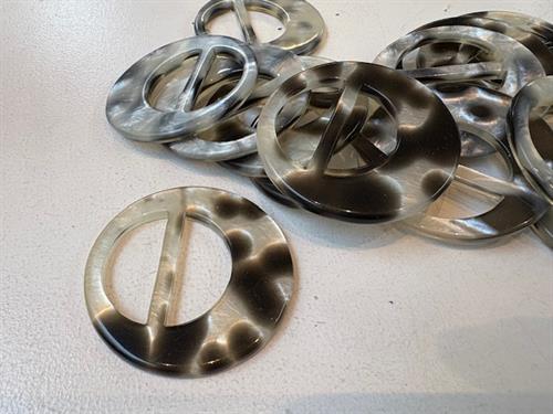 Spænde - rund og sølv leopard look