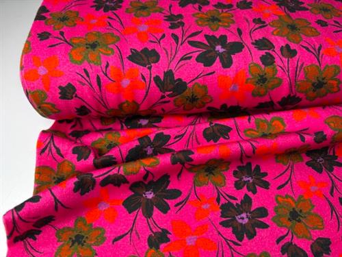 Bomuldsjersey - intense farver og fine blomster