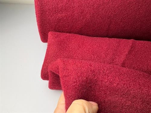 Polyester uld look - dyb varm bordeaux