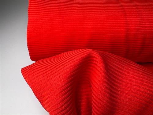 Fastvævet viscose - intens rød med riller