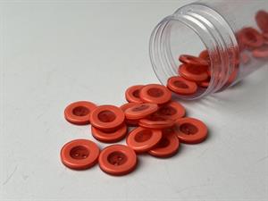Knap - sart orange med tyk kant, 15 mm