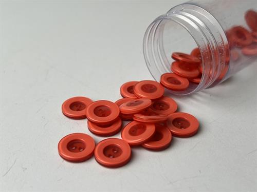 Knap - sart orange med tyk kant, 15 mm