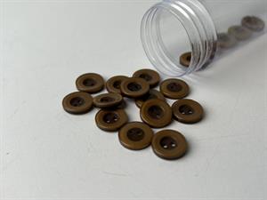 Knap - brun med tyk kant, 12 mm