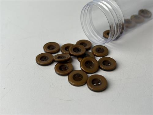 Knap - brun med tyk kant, 12 mm