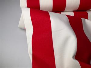 Fastvævet bomuld - brede trykte striber, lidt stiv