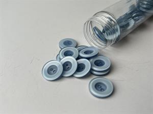 Knap - afdæmpet blå, 15 mm