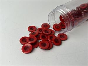 Knap - mørk rød med tyk kant, 12 mm