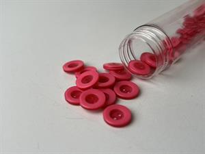 Knap - mørk rose, med tyk kant, 12 mm