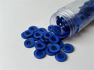 Knap - blå med tyk kant, 12 mm