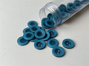 Knap - mørk turkis med tyk kant, 12 mm
