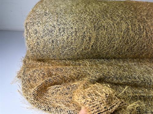 Polyester strik - guld look med frynser