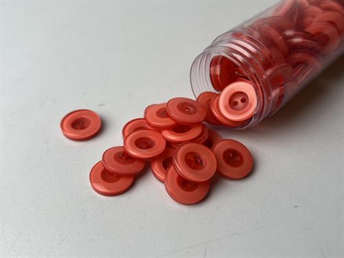 Knap - koral med tyk kant, 15 mm