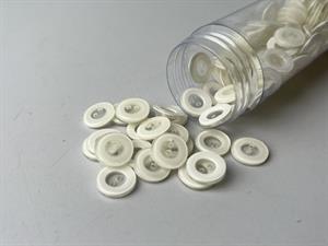 Knap - råhvid med tyk kant, 12 mm