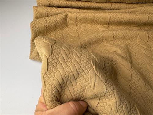 Jacquard jersey - kabel strik i beige 