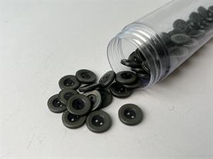 Knap - mørk grå med tyk kant, 12 mm