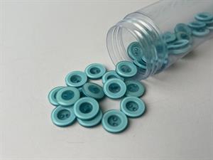 Knap - lys turkis med tyk kant, 12 mm