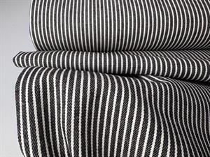 Mælkedrenge stribet denim - fineste striber i antrasit sort og offwhite