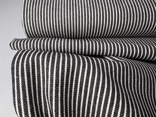Mælkedrenge stribet denim - fineste striber i antrasit sort og offwhite