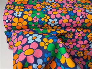 Bomuldsjersey - fantastiske retro blomster, gots
