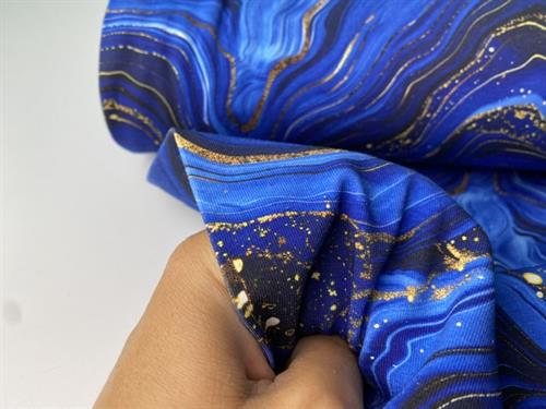 Bomuldsjersey - blue marble