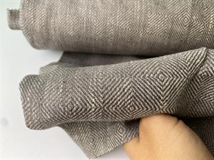 Historisk fastvævet hør - kipervævet med gåseøje i gråbrune toner