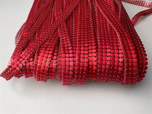 Similibånd - metallic rød med nitter