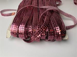 Similibånd - Gammelrosa changerende med nitter, til påstrygning