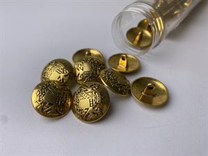 Metalknap - royalt look og antik guld, 21 mm