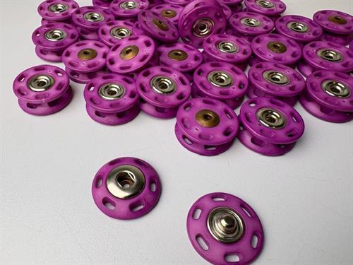 Tryklås - lækker trykknap til påsyning, fuchsia og 20 mm