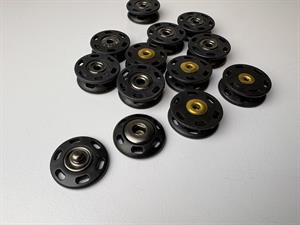 Tryklås - lækker trykknap til påsyning, sort og 20 mm