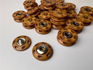 Tryklås - lækker trykknap til påsyning, amber og 20 mm