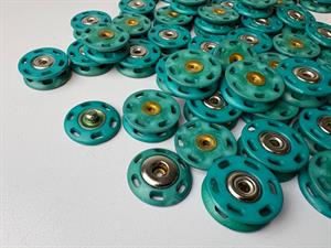 Tryklås - lækker trykknap til påsyning, petrol og 20 mm