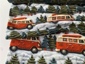 Bomuldsjersey - vans in winter wonderland, gots