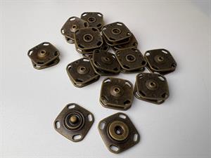Tryklås - stor lækker trykknap i antik messing, 23 mm