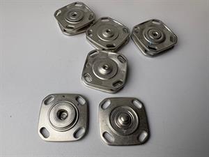 Tryklås - stor lækker trykknap i mat sølv, 15 mm