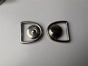 Tryklås - stor lækker trykknap i mat sølv, 30 mm