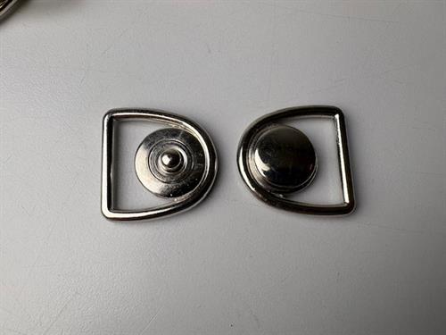 Tryklås - stor lækker trykknap i mat sølv, 30 mm