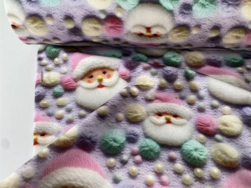 Bomuldsjersey - pastel Santa Claus, gots