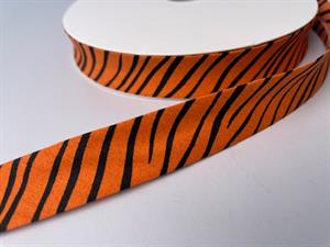 Fast skråbånd - orange med sorte tigerstriber