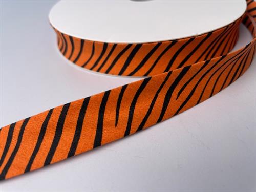 Fast skråbånd - orange med sorte tigerstriber
