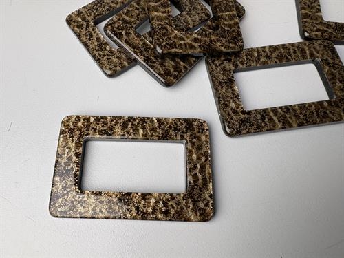 Spænde - firkantet og glitter marmoreret